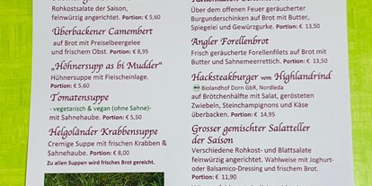 Essen-gehen - Deutschland - Speisenkarte Seite 1 ab April 2022 - Rauchkate Beverstedt