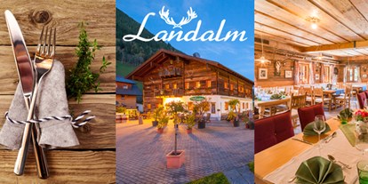 Essen-gehen - grüner Gastgarten - Steiermark - gut essen gut trinken in uriger Atmosphäre - Landalm